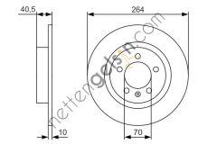 BOSCH 0986479S88 FREN DİSKİ OPEL CORSA E 5 BİJ. (264 MM) ARKA 569418 OPEL