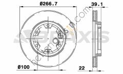 BRAXIS AE0725 ON FREN DISK AYNASI HAVALI NISSAN PICKUP D21 87>98 267X6  NISSAN BİNEK FREN DİSKİ