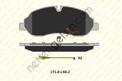 KALE B 22034 177 14 KD20 ON FREN BALATASI TRANSIT V363 14 /> ARKA CEKER CIFT TEKER  FORD BİNEK FREN BALATASI