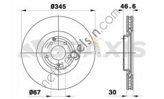 BRAXIS AE0730 ON FREN DISK AYNASI HAVALI C-SERISI W203 T-MODEL S203 C350/C350 4-MATIC/C32 AMG KOMP,/C55 AMG/C30 CD  MERCEDES BİNEK FREN DİSKİ