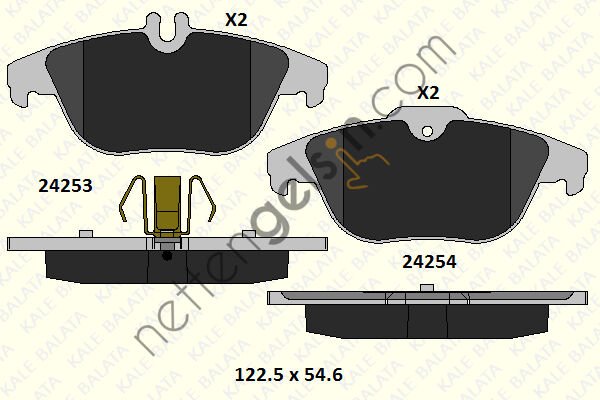 KALE B 24253 179 05 KD11 FREN BALATASI ARKA X204 08>15 W204 07>14 S204 07>14 C207 11>16 A207 10>16  MERCEDES BİNEK FREN BALATASI