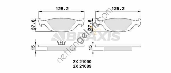 BRAXIS AA0344 ARKA FREN BALATASI VOLVO SAAB 440 460 480 900  SAAB BİNEK FREN BALATASI