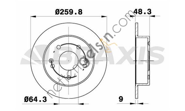 BRAXIS AE0735 ARKA FREN DISK AYNASI HONDA INTEGRA 1.8I  HONDA BİNEK FREN DİSKİ