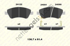 KALE B 24122 190 05 FREN BALATASI ON COROLLA D4D 07-12 AURIS D4D 07-12 COROLLA 1.4 D4D 2013->  TOYOTA BİNEK FREN BALATASI