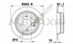 BRAXIS AE0738 ARKA FREN DISK AYNASI BMW SERIE 3 1.8I  BMW BİNEK FREN DİSKİ