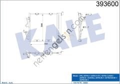 KALE 393600 CONDENSER ZAFIRA B (A05)-ASTRA H (L48) 405x385x18  OPEL BİNEK KLİMA RADYATÖRÜ