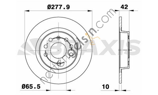 BRAXIS AE0742 ARKA FREN DISK AYNASI ASTRA H 2,0 TURBO 03/05-> ZAFIRA B 1,8/2,0/2,2/1,7CDTI/1,9CDTI 07/05->  OPEL BİNEK FREN DİSKİ