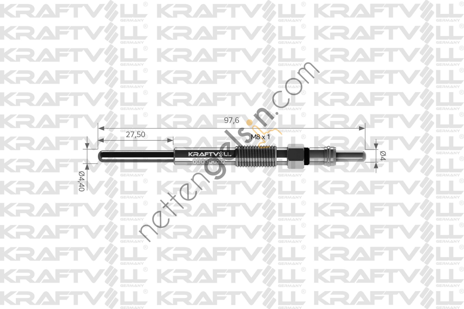 KRAFTVOLL 05030070 KIZDIRMA BUJISI 11V 407-607-807-4007 2.2 HDI 06> C5-C6-C8 2.2 HDI OUTLANDER 2.2 DI-D 4WD  PEUGEOT-CITROEN BİNEK BUJİ