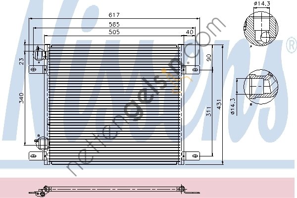 NISSENS 94800 KLİMA RADYATÖRÜ DAF 85 CF > 1371355 DAF