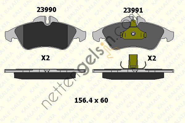 KALE B 23990 207 05 FREN BALATASI ON V-CLASS 638/2 97>03 VITO 638 97>03 SPRINTER 97>06 LT 28/35 96>06  MERCEDES BİNEK FREN BALATASI