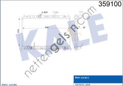 KALE 359100 MOTOR SU RADYATORU KIA RIO 1,4 2005> OTOMATIK (370X645X26)  KIA BİNEK MOTOR SU RADYATORU
