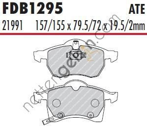 FERODO FDB1295 ON FREN BALATASI ASTRA G 1,8 16V-2,0 16V-ASTRA H 1,4/1,6/1,7CDTI/1,8/2,0T 03/04-->ASTRA H CDTI-ZAFIR  OPEL BİNEK FREN BALATASI