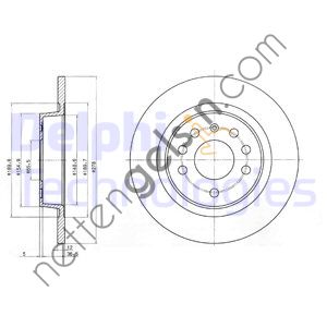 DELPHI BG3731C FREN DISKI ARKA CROMA 05> / VECTRA C 02> SIGNUM 02> / 9-3 02> DÜZ 278mm  OPEL BİNEK FREN DİSKİ