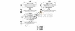 BRAXIS AA0384 ON FREN BALATASI SEBRING 2,0/2,4/2,5/2,7 V6 24V/3,0 04/01-->  CHRYSLER BİNEK FREN BALATASI