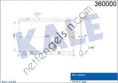 KALE 360000 MOTOR SU RADYATORU MAZDA 6 1,8 2,0 2002 2007 OTOMATIK VITES  MAZDA BİNEK MOTOR SU RADYATORU