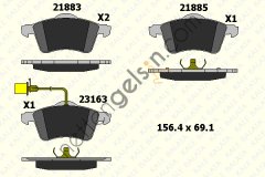 KALE B 21885 206 05 ON FREN BALATASI TRANSPORTER T4 1.9 / 2.0 / 2.4 / 2.5TDI 90>03  VW-AUDI-SEAT-SKODA BİNEK FREN BALATASI