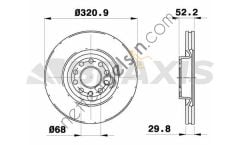 BRAXIS AE0771 ON FREN DISK AYNASI HAVALI A6 AVANT 1.8T / 2.4T / 2.5TDI / 2.7T / 2.8 QUATRO  VW-AUDI-SEAT-SKODA BİNEK FREN DİSKİ