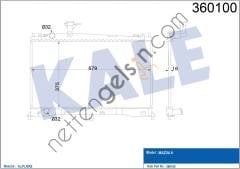 KALE 360100 MOTOR SU RADYATORU MAZDA 6 1,8 2,0 2002 2007 MANUEL VITES  MAZDA BİNEK MOTOR SU RADYATORU