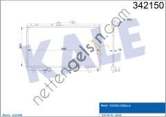 KALE 342150 MOTOR SU RADYATORU COROLLA AE101 1992 1997 OTOMATIK VITES (641X353X17)  TOYOTA BİNEK MOTOR SU RADYATORU