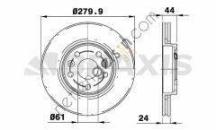 BRAXIS AE0777 ON FREN AYNASI RENAULT MEGANE II 2.0 DCI 04> (HAVA KANALLI)  RENAULT BİNEK FREN DİSKİ