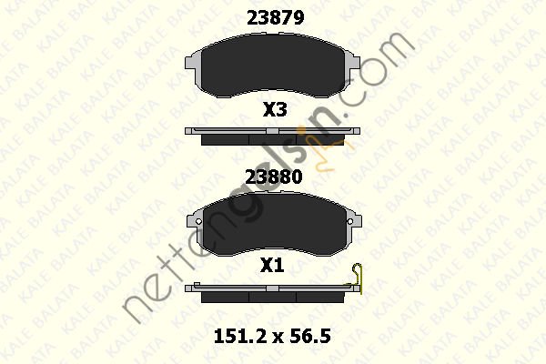 KALE B 23879 155 05KD20 ON FREN BALATASI MITSUBISHI L200 2.5 TD 4X4 01-06  MITSUBISHI BİNEK FREN BALATASI
