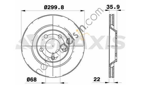 BRAXIS AE0785 ARKA FREN DISK AYNASI HAVALI A4 2.0 TFSI / 3.0 TDI S4 QUATTRO 04 08 A4 S4 QUATTRO 03 04  VW-AUDI-SEAT-SKODA BİNEK FREN DİSKİ