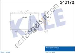 KALE 342170 RADYATOR COROLLA / COROLLA COMPACT / LIFTBACK / WAGON 1,4 / 1,6 00 02  TOYOTA BİNEK MOTOR SU RADYATORU