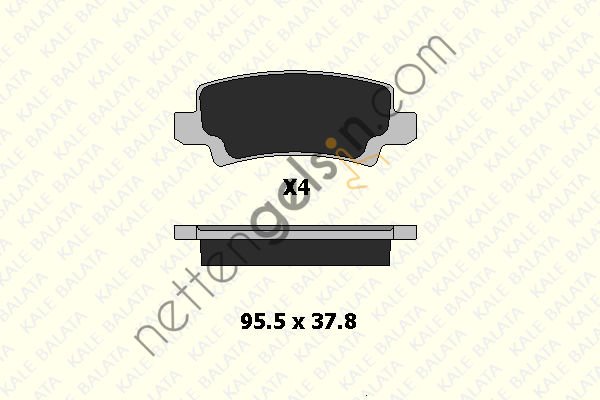 KALE B 23816 158 04 ARKA FREN BALATASI TOYOTA COROLLA 1.4 1.6 VVTI BENZINLI 2003-2007  TOYOTA BİNEK FREN BALATASI