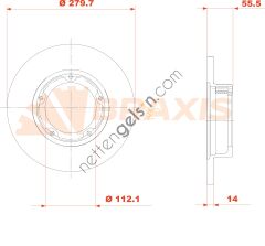 BRAXIS AE0803 FREN DISKI ON J9 DUZ 280mm  PEUGEOT-CITROEN BİNEK FREN DİSKİ