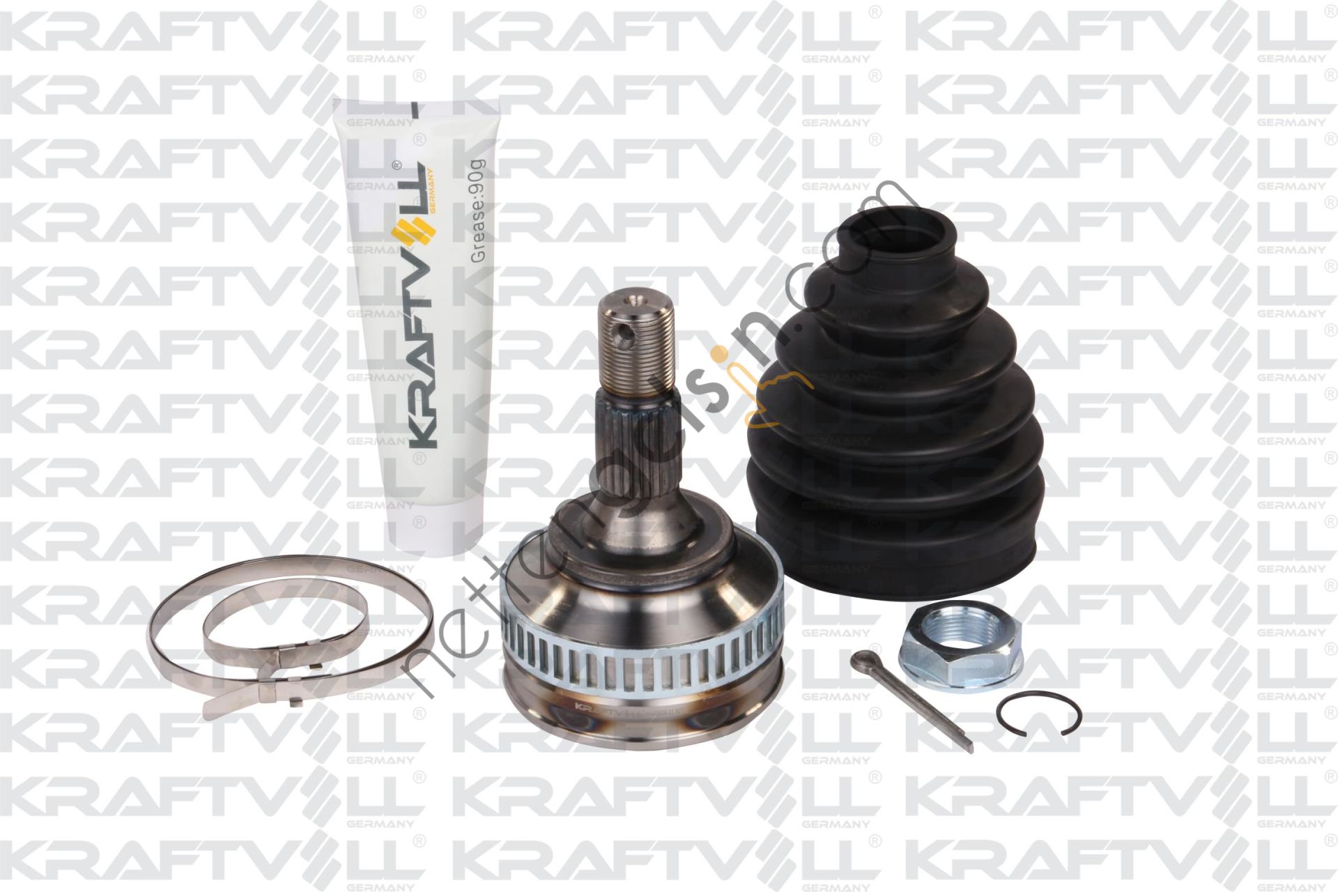 KRAFTVOLL 01020039 AKS KAFASI DIS TAMIR TAKIMI (TEKERLEK TARAFI DIS FREZE: 25, TEKERLEK TARAFI IC FREZE: 34, CONTA CAPI: 58,5 MM, UZUNLUK: 134 MM) P207 P308 P3008 P5008 PARTNER II BERLINGO II C3 PICASSO XSARA PICASSO ABSLI:48 DIS 1,6HDI 05>  PEUGEOT-CI