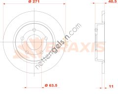 BRAXIS AE0805 ARKA FREN DISK AYNASI FOCUS III CB8 11>14 FOCUS IIII CEW 14> DÜZ 271mm  FORD BİNEK FREN DİSKİ
