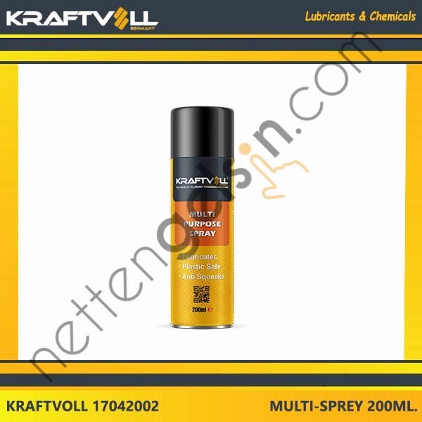 KRAFTVOLL 17042002 COK AMACLI YAGLAYICI KORUYUCU SPREY 200ML. WD-40 MUADILI  YAĞ & ANTİFİRİZ BİNEK ! PAS SOKUCU SPREY