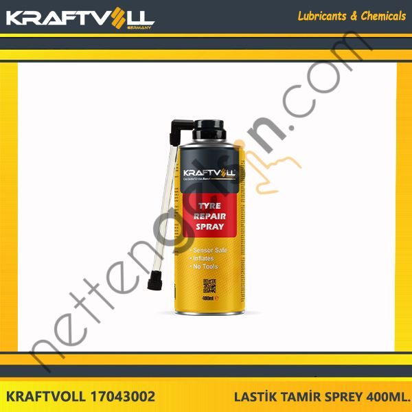 KRAFTVOLL 17043002 LASTİK TAMIR KITI 400ML.  YAĞ & ANTİFİRİZ BİNEK ! TEMIZLEME SPREYI