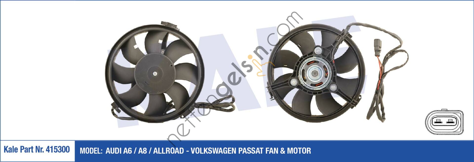 KALE 415300 FAN MOTORU (300W 280mm) A6 - A8 - PASSAT  VW-AUDI-SEAT-SKODA BİNEK FAN MOTORU