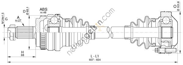 GKN 304477 AKS MİLİ KOMPLE E 81/82/87/88/90/92 ARKA SOL M 47N 33217547075 BMW