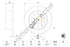 BOSCH 0986479316 ARKA FREN DISK AYNASI BOXER JUMPER DUCATO (TUM MODELLER) 18Q (16 JANT) 2.0 HDI 2.2 HDI 2.8HDI 2.8HDI (00 13)OLCU: (CAP:280 KALINLIK:16X5DL)  FIAT BİNEK FREN DİSKİ