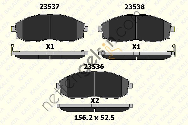 KALE B 23536 155 05 ON FREN BALATASI HYUNDAI STAREX 2.5 97-02  HYUNDAI BİNEK FREN BALATASI