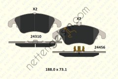 KALE B 24310 194 05 KD11 FREN BALATASI ON W204 07>14 S204 07>14 C204 11> C218 11>17 W212 09>15 C207 09>16  MERCEDES BİNEK FREN BALATASI