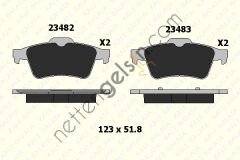 KALE B 23482 165 05 ARKA FREN BALATASI CONNECT 1,8TDCI 02 /> LAGUNA II III LATITUDE ESPACE IV VECTRA C NISSAN PRIMERA 1,6 2,0 1,8 16V 1,9DCI 2,2DCI 02> MAZDA 3 (03 09) / (SIRTI SEGMANLI)  RENAULT BİNEK FREN BALATASI