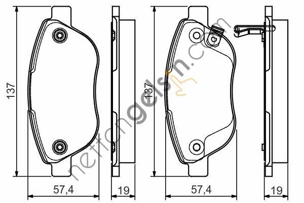 BOSCH 0986495103 ON FREN BALATASI CORSA D (BUYUK TIP) 1,3 CDTI 07/06->  OPEL BİNEK FREN BALATASI
