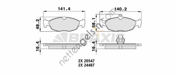 BRAXIS AA0470 ARKA FREN BALATASI JAGUAR XK8 CONVERTIBLE 4.0 (96-02)-R 4.2 02=> COUPE 4.0 (96-02)- 4.2-R 4.2 02=>  JAGUAR BİNEK FREN BALATASI