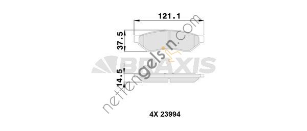 BRAXIS AA0488 ARKA FREN BALATASI EVANDA 2,0 08/02- MAGNUS 07/02-  CHEVROLET BİNEK FREN BALATASI