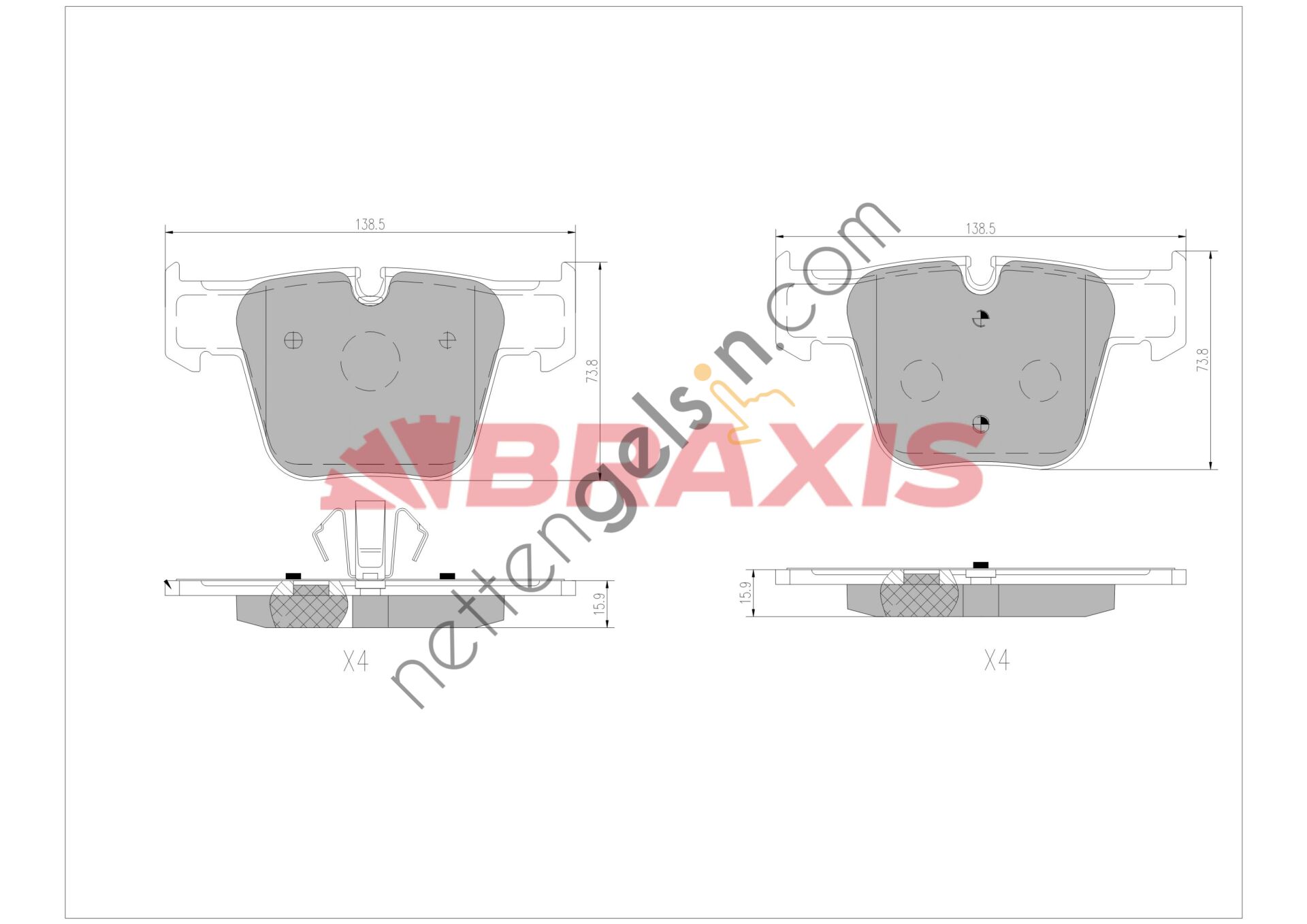 BRAXIS AA0490 FREN BALATASI ON S-CLASS W221 06>13 C216 06>13  MERCEDES BİNEK FREN BALATASI