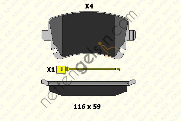 KALE B 23326 177 25 ARKA FREN BALATASI (FISLI) TRANSPORTER T5 / T6 1,9 / 2,0 / 2,5TDI 03>16  VW-AUDI-SEAT-SKODA BİNEK FREN BALATASI