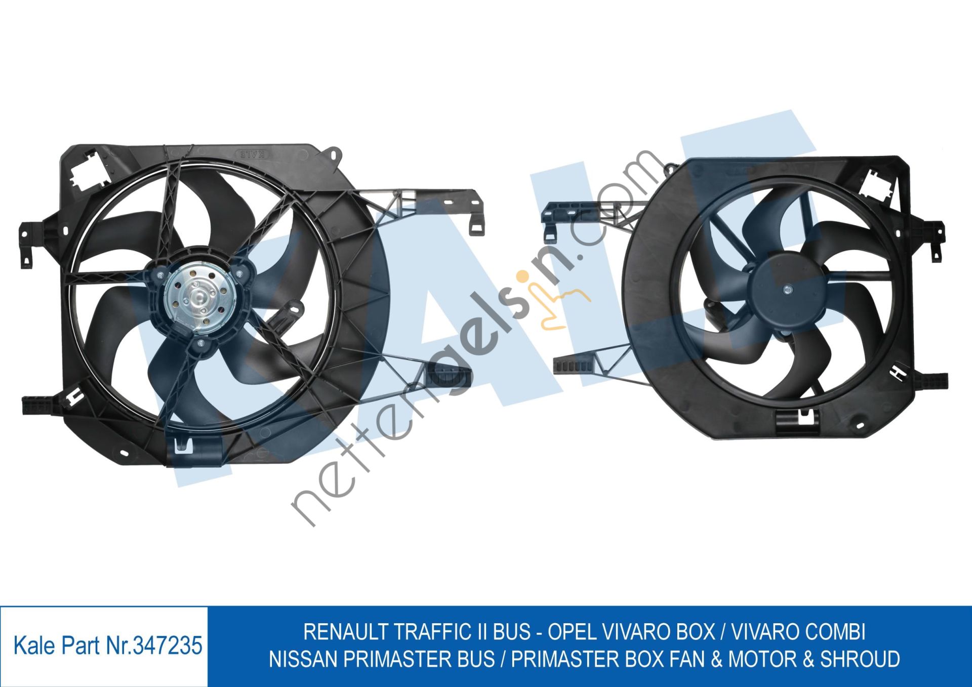 KALE 347235 FAN MOTORU DAVLUMBAZLI TRAFIC II VIVARO PRIMASTER 1,9DCI / 2,0  RENAULT BİNEK FAN MOTORU