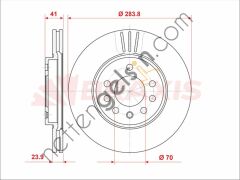 BRAXIS AE0873 FREN DISKI ON HAVALI CALIBRA A 2.0 TURBO 4×4, 2,5I V6 (1992 07 / 97) VECTRA A 2.5 V6 93 11 / 95  OPEL BİNEK FREN DİSKİ