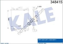 KALE 348415 MOTOR SU RADYATORU SUBARU JUSTY II SUZUKI SWIFT II 1.0 1.3 1990 1994 (MANUEL VITES) [16mm]  SUBARU BİNEK MOTOR SU RADYATORU