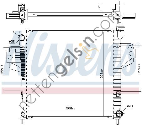 NISSENS 606555 RADYATÖR GRAND CHEROKEE LİBERTY KJ 3.7 5183562AB JEEP