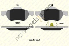 KALE B 23215 183 15 ON FREN BALATASI LAGUNA II 1,6 16V,1,8 16V,1,9 16V (01-) 15 JANT - MEGANE II  RENAULT BİNEK FREN BALATASI