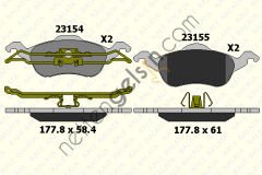 KALE B 23154 185 05 ON FREN BALATASI FOCUS 1,6 16V / 1,8 16V / 1,8TDCI / 2,016V 98>04  FORD BİNEK FREN BALATASI